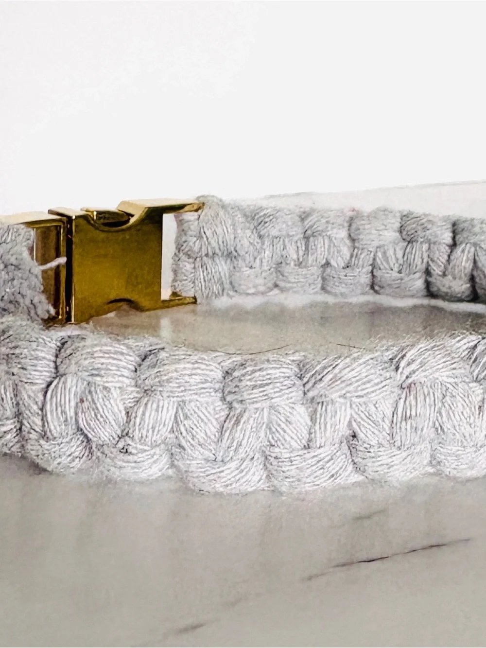 Handmade Dog Collar- Gray